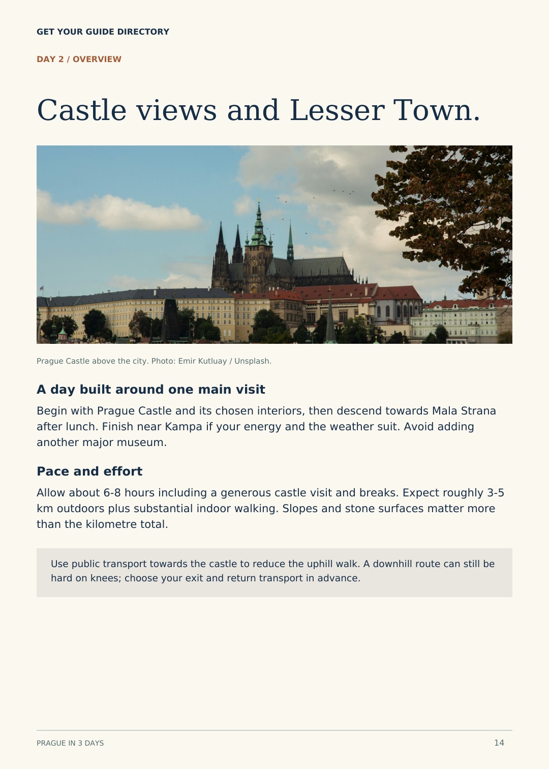Prague — Castle Day Preview Prague Castle photograph and Day 2 overview from the digital travel kit