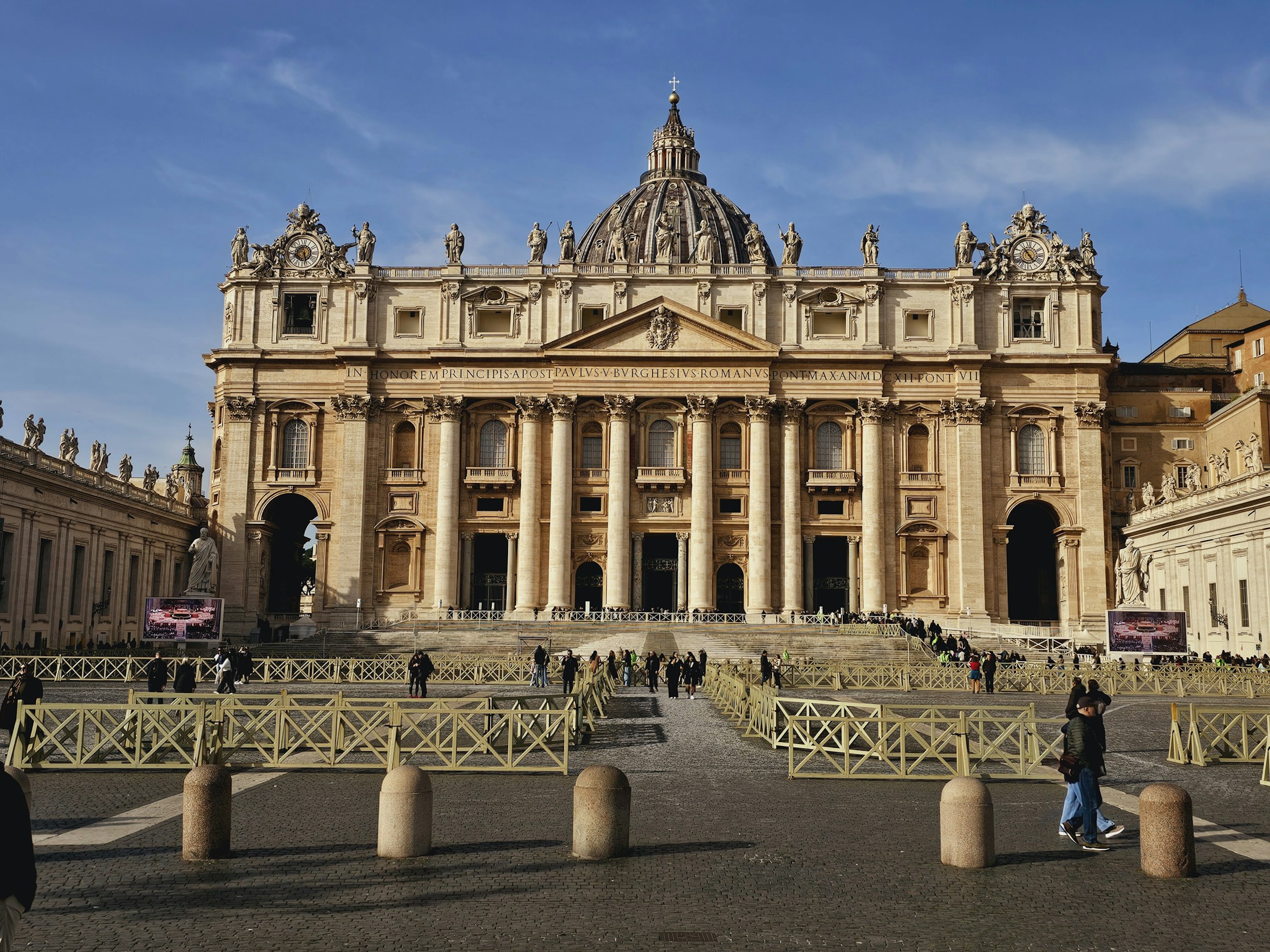 St Peter’s Basilica façade and dome in Vatican City
