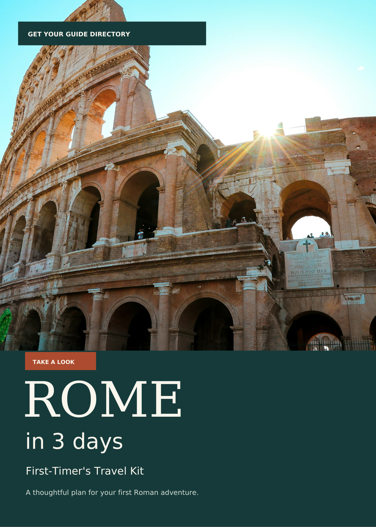 Rome in 3 Days — First-Timer’s Travel Kit cover featuring the Colosseum